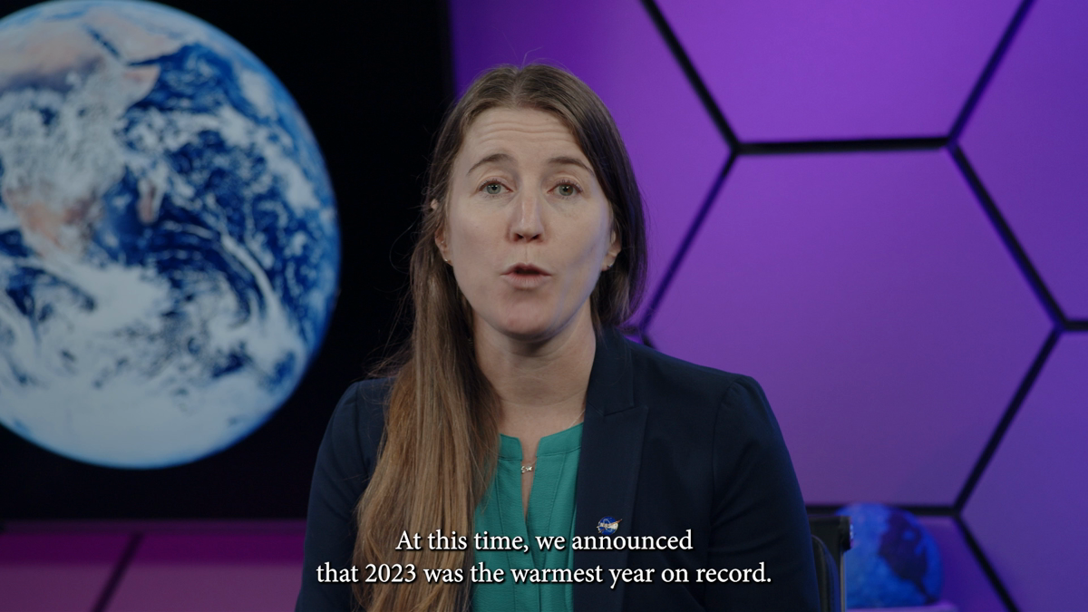 Dr. Kate Calvin speaking in the NASA interview used in the demo project